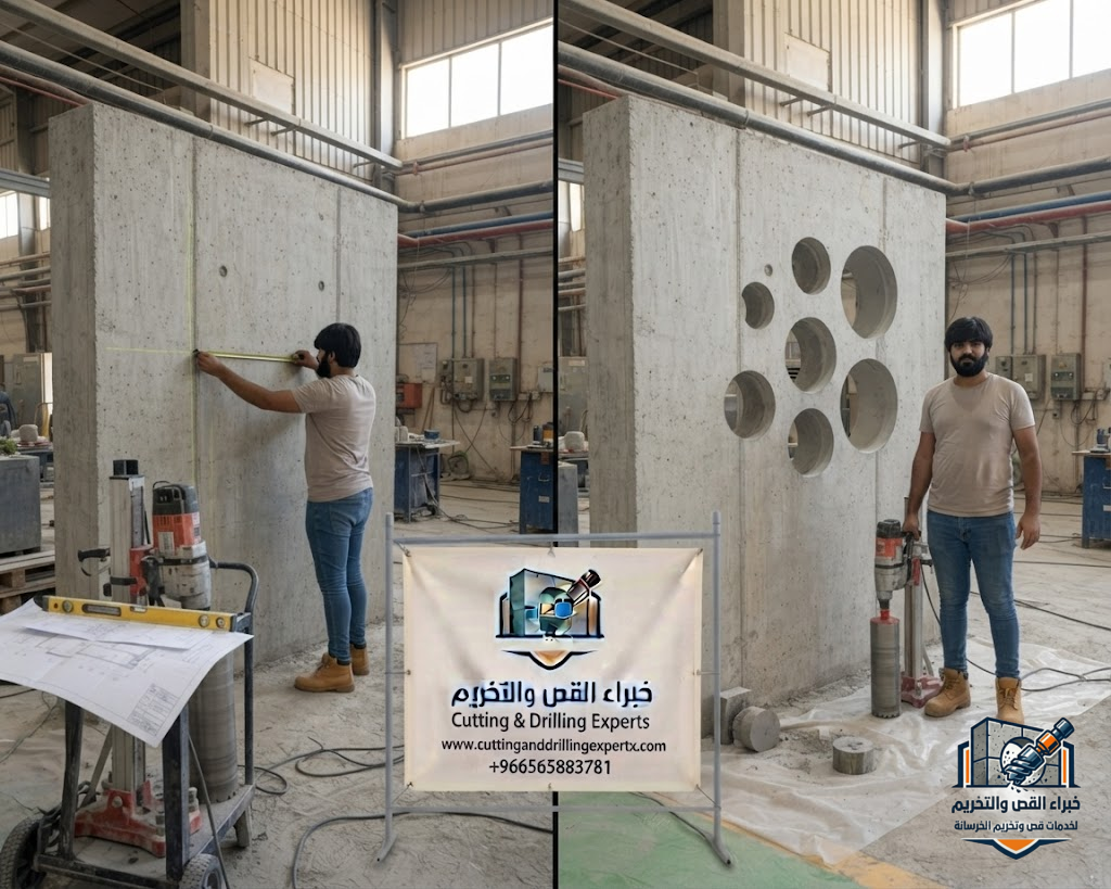 فتح كور لتمديد مواسير السباكة والكابلات الكهربائية في حي الفيصلية جدة بدقة عالية وبدون تكسير